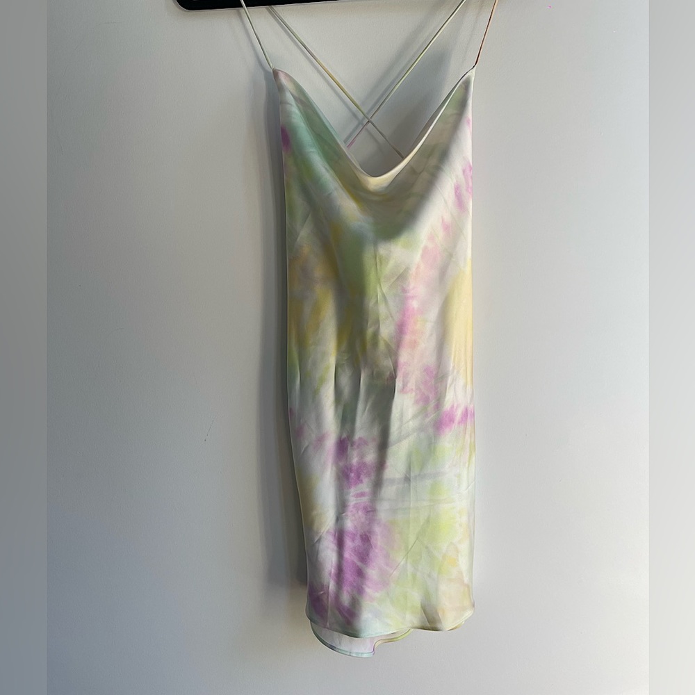 Satin tie dye dress from Zara